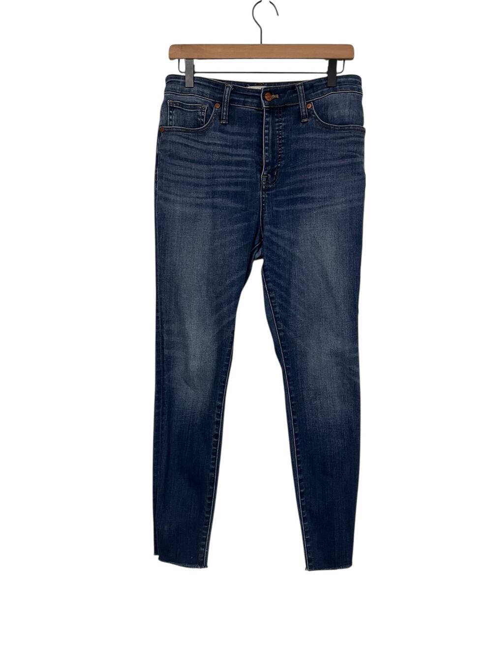 Madewell Womens Curvy High Rise Skinny Raw Hem Tencel Jeans Size 29 Style J7677